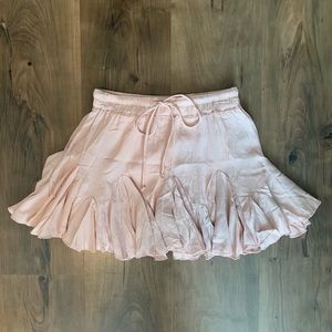 Pink mini ruffle skirt